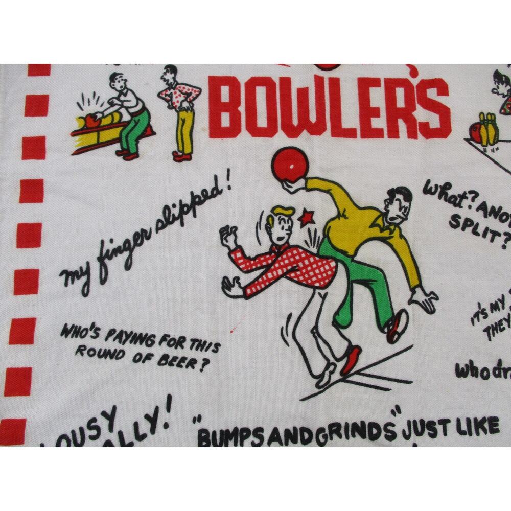 Bowler's Crying Towel Multicolor Cotton Retro Bowling Kitchen Tea Towel Humor - Picture 6 of 14